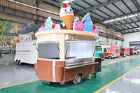 Chariot de cuisine mobile complet avec escalier en acier inoxydable pour snacks, hot-dogs, glaces et fast-food