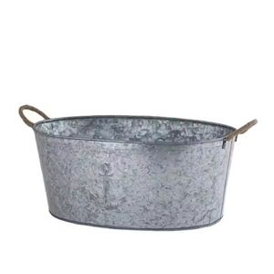 Bañera de cubo de hielo galvanizada de hierro portátil de Venta caliente para decoración de fiesta en la piscina y almacenamiento de vino en restaurante/Bar - Product Image 4