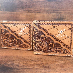<b>Best</b> Seller Handmade Cowboy Genuine Leather Floral Hand Tooled Western <b>Men's</b> Wallet With Hand Carved Latest <b>Men</b> Luxury Wallet - Product Image 1