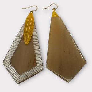 ต่างหูทำด้วยมือหรูหราสำหรับผู้หญิงทำจากเขาวัวขัดมันด้วยเพชรมุกสไตล์ใหม่งานฝีมือธรรมชาติที่ได้แรงบันดาลใจจากสัตว์เครื่องประดับขายดี - Product Image 6