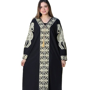 Robe longue brodée islamique de haute qualité, manches longues, motif Floral, à la mode, robes de soirée - Product Image 1
