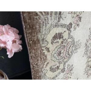 พรมวินเทจสไตล์ตุรกี ขนาด 5.8x9.5 ฟุต พรมขนาดใหญ่ สีน้ำตาลล้วน - Product Image 4