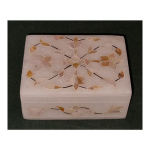 Top Selling White Mother Of Pearl Inlay Marble Gift Boxes For Thanksgiving White Mop Inlay Marble Jewelry Box