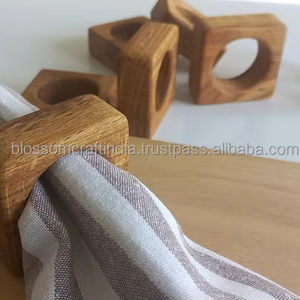 Anneau de serviette en bois, design moderne, écologique, décoration de table à manger pour la maison, la cuisine, le restaurant, les mariages, les événements, les fêtes - Product Image 2