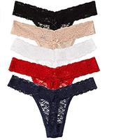 Celana Dalam Wanita Seksi Berenda Model Cheeky Hipster Bahan Polyester Pinggang Rendah ODM