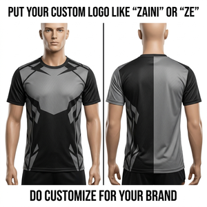 Camiseta de Fútbol Americano para Hombre, 220 GSM, Malla de Poliéster Tipo Bird Eye, Paneles de Manga Rojos, Blancos y Negros, Logotipo con Impresión Digital Personalizada, Transpirable - Product Image 1