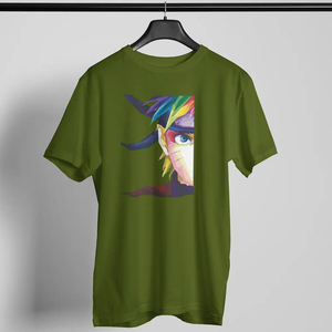 T-shirt imprimé anime ninja personnalisé, tee-shirt graphique coloré, streetwear surdimensionné, unisexe, coton décontracté, haut d'été, vente en usine OEM - Product Image 2