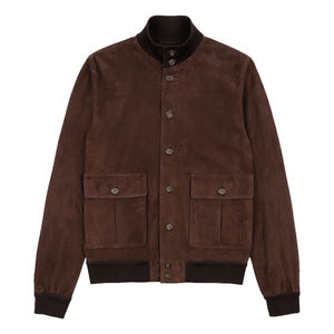 Nouvelle arrivée, veste en cuir suédé et toile pour homme, logo personnalisé OEM, coupe-vent, respirante, décontractée pour l'hiver - Product Image 1