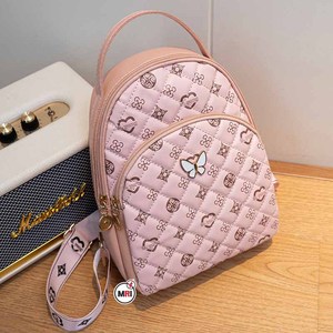 Nuevo estilo personalizado PU cuero moda Linda adolescente escuela y bolsa de viaje moda impresa cremallera suave hombro mochila bolsa - Product Image 1