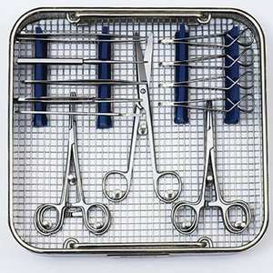 Juego de Instrumentos Quirúrgicos Veterinarios Manuales de Acero Inoxidable de 18 Piezas para Esterilización Felina, Certificado MOL, Instrumentos Médicos Astrin - Product Image 1