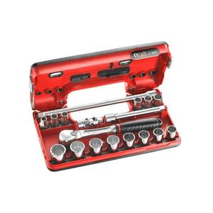Jeu de douilles métriques Facom 3/8'' 12 points DBOX avec cliquet, kit de 18 pièces - Product Image 1