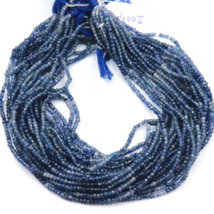 Cuentas de Zafiro Azul Natural Genuinas de 3-4 mm, Cuentas de Zafiro Facetadas de Alta Calidad para la Elaboración de Collares - Product Image 1