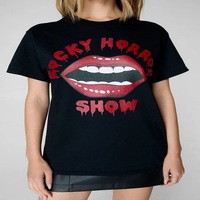 Kaos Rajut Grafis Oversize Wanita Custom Motif Rocky Horror Show untuk Musim Dingin - Kualitas Premium 100% Katun Bernapas dengan Logo