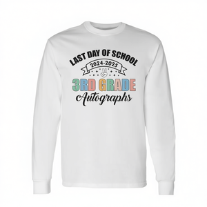 T-shirt à manches longues pour la fête de fin d'année de la 3ème année 2025 – Produit promotionnel pour la fête de remise des diplômes avec empreintes de la dernière journée d'école - Product Image 2