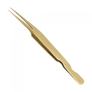 แหนบขนตาเคลือบสีทองสำหรับต่อขนตาแหนบโลหะปลายแหลมแบบรัสเซีย - Product Image 1