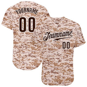 Maillot de baseball camouflage sable personnalisé uniforme d'équipe boutonné respirant séchage rapide nom personnalisé numéro chemise de sport athlétique - Product Image 2
