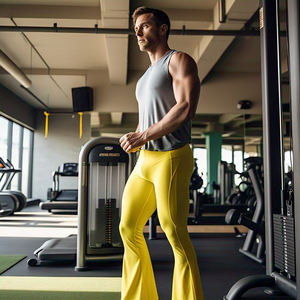 Entrenamiento Fitness Wear Flare Legging Hombres Alta calidad Secado rápido Compresión suave Flare Pants Hombres - Product Image 6