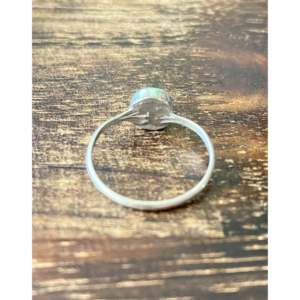 Bague Statement Bohème Angie Rosetta en Argent Sterling avec Turquoise, Monture Bezel, Taille 7, Surface Brillante, Plaqué Rhodium, Idéale au Quotidien - Product Image 5