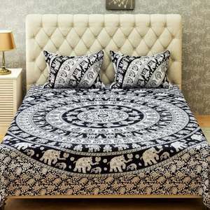 Juego de sábanas de cama tamaño Queen de algodón Natural 100% al por mayor, tapiz de mandala impreso, decoración del hogar en tela de cama - Product Image 4