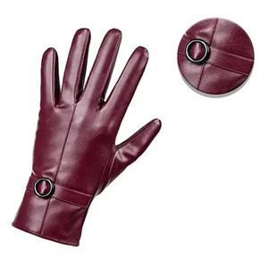 Guantes de cuero de moda de nuevo diseño para mujer, el mejor material suave y elegante, ropa cómoda, guantes de cuero para deportes al aire libre con dedos completos - Product Image 2