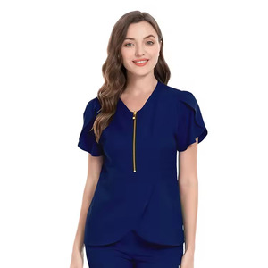Ensemble d'uniformes de gommage doux unisexe de marque privée pour hôpital, uniformes médicaux à manches courtes, ensembles de gommage pour infirmière, tissu évacuant l'humidité - Product Image 5
