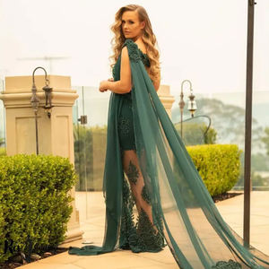 El Más Hermoso Vestido de Noche sin Espalda con Decoración de Patrones de Cuentas y Cintura Natural - Product Image 5