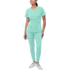 Poliéster barato de alta calidad mejor Material mujeres elegante uniforme para enfermería/diseño Hospital Etiqueta Privada Scrubs - Product Image 1