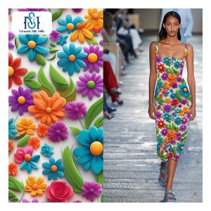 Venta caliente 30S Impreso 100% Spun Rayon Fabric Challis para mujer Vestido Ropa en stock - Product Image 3