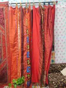 Panneaux Sari en tissu filtrant la lumière de style vintage moderne Toile de fond transparente pour le traitement des fenêtres pour la chambre à coucher, le salon et la salle à manger - Product Image 3