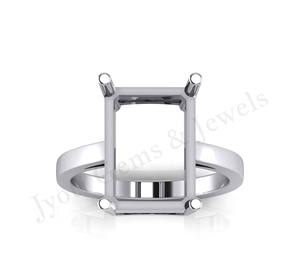 Sólido 925 plata esterlina en blanco rectángulo punta ajuste Semi montaje piedra ajuste anillo joyería personalizada fabricantes al por mayor - Product Image 3