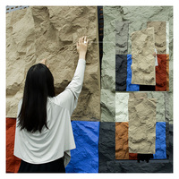 Panneau Mural en Pierre Artificielle de Polyuréthane 3D Décoratif, Imitation Roche Culture Montagne pour Mur Extérieur