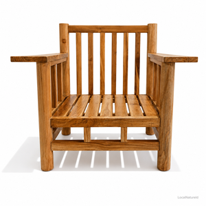 Chaise de jardin en teck massif, siège de patio extérieur avec coussin, design moderne, pieds effilés, mobilier de restaurant - Product Image 2