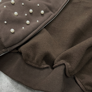 Sudadera con Capucha Corta y Holgada de Algodón con Cierre Completo para Hombre, Sudadera Personalizada de Felpa de 500 Gsm de Alta Calidad con Cierre - Product Image 5