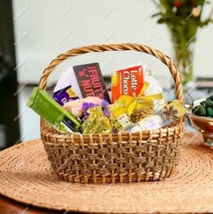 Regalo de mimbre de alta calidad, cesta de Picnic, cesta de frutas, regalo de fruta ovalado, almacenamiento de Navidad y Pascua, cestas de mimbre tejidas con asa - Product Image 4