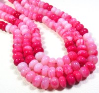 Perles d'Opale Naturelle Rose Chaud Dégradé 9mm Polies, Perles Rondelles Lisses en Vrac de 16 pouces, Qualité Supérieure pour la Fabrication de Bijoux, Vente en Gros