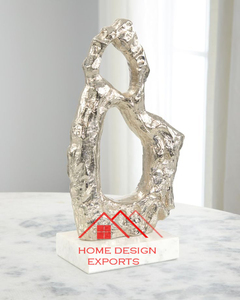 Sculpture en marbre décorative pour le dessus de table, décoration de bureau, forme ronde, sculpture en granit, ton marbre naturel - Product Image 2