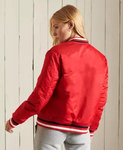 Women's Plus Size Varsity Jacket Custom Patch Fall Baseball OEM Embroidery Regular Sleeves Waterproof Breathable Wool/Polyester - Product Image 3