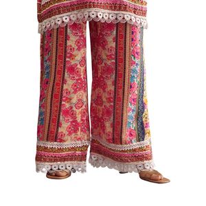 Kurta Palazzo ชุดผ้าไหมลายดอกไม้สีชมพูพร้อมกระเป๋า potli ขายส่งเสื้อผ้าพื้นเมืองสำหรับผู้หญิง - Product Image 6