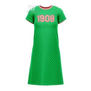 Alpha grec | Kapa | Alpha Sorority prêt à expédier robe longue à carreaux en coton bio haut attirail grec tenue de fête - Product Image 1