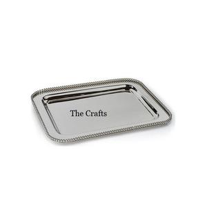 Plateau de collations de nourriture de dessert de conception attrayante pour des accessoires de cuisine plateau de service en acier inoxydable et en laiton aux prix les plus bas - Product Image 1