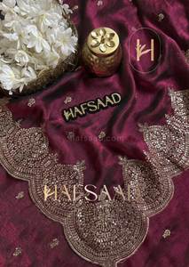 Sari en soie Crush Dola élégant de créateur, tissu doux, vêtement traditionnel indien pour les fêtes, vente en gros pour les vêtements indiens et pakistanais - Product Image 5