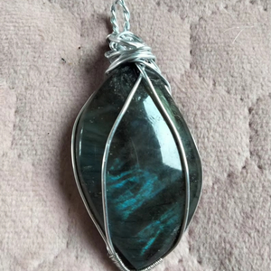 Artisan Labradorite Pendant <b>Crystal</b> Healing Stone <b>Necklace</b> Handmade Gift for Women and <b>Men</b> - Product Image 1