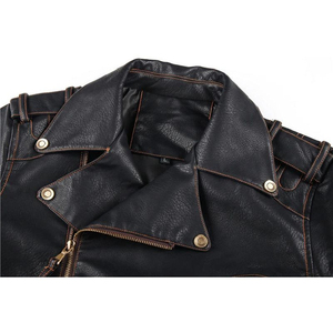 Customized Men's Motorcycle Style Leather <b>Jacket</b> Latest Spring Autumn Fashion <b>Slim</b> <b>Fit</b> Biker Coat Stand Collar Natural Leather - Product Image 4