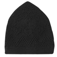 Nouveaux chapeaux de prière islamiques pour hommes Koofi Topi musulman en tricot Taqiyah Takkhe Designer Embossé Namaz Topi extensible pour la prière
