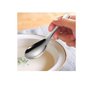 Cuchara de sopa de postre de café redonda de acero inoxidable para cocina y cubiertos de mesa Cuchara de sopa de acero inoxidable - Product Image 3
