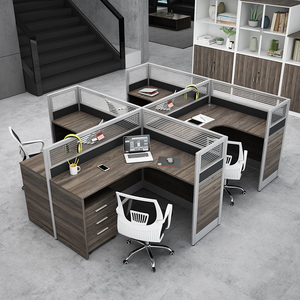 Modern Classic Extendable 4-Seat Commercial Use Office <b>Workstation</b> Free Combination Wooden Laminated Cubicle Desk Panel - Product Image 2