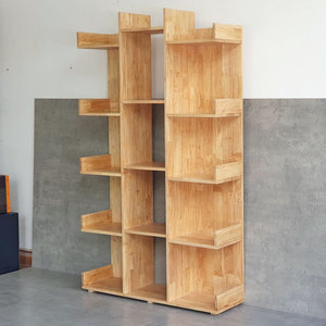 ชั้นวางหนังสือไม้ยางพารา 5 ชั้น รุ่น KS68208 ขนาด 100x30x170 ซม. สำหรับห้องนั่งเล่น สำนักงาน ห้องเด็ก แบบตั้งพื้น ติดตั้งง่าย - Product Image 3