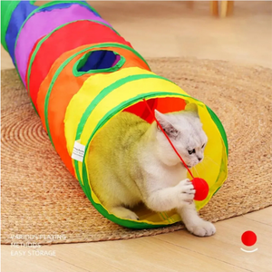 อุโมงค์แมวแบบพับได้ สีรุ้ง ยาว สำหรับแมวและสุนัข-รุ่น 8684777106060 - Product Image 2