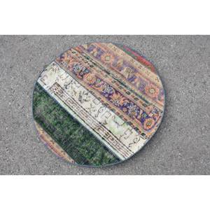 Alfombra clásica hecha a mano de lana verde Beige, diseño de retazos rectangulares de 3,2x3,2 pies para adolescentes, alfombras de látex para dormitorio y pasillo - Product Image 4