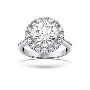 Anillo de compromiso de diamante de corte redondo de moissanita de 4,70 quilates, de quilates, hecho en oro sólido de 10K,14K,18K (Centro 4.00CT) - Product Image 6